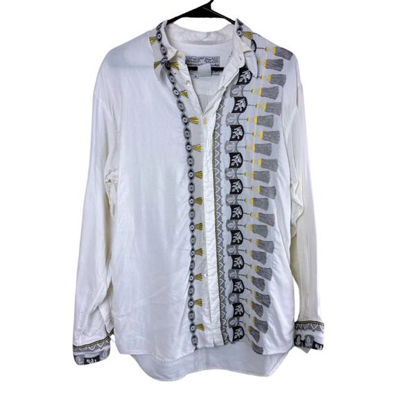 Other - Vintage Bellows Brut Le Garage Paris Button Up Shirt Mens Embroidered M